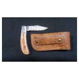 Folding Pocket Knife With Sheath