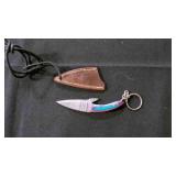 Miniature Fixed-Blade Knife With Sheath & Keychain