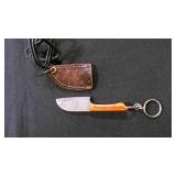 Miniature Cleaver Knife With Sheath & Keychain