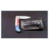 Folding Pocket Knife With Sheath