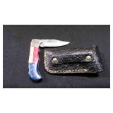 Folding Pocket Knife With Sheath