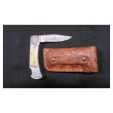 Folding Pocket Knife With Sheath