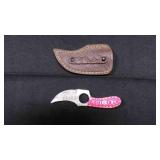 Finger Hole Skinner Knife With Sheath