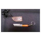 Miniature Modified Knife With Sheath & Keychain