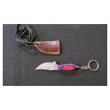 Miniature Skinner Knife With Sheath & Keychain