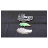 Finger Hole Ulu-Blade Knife With Sheath