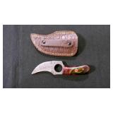 Finger Hole Skinner Knife With Sheath
