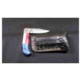 Folding Pocket Knife With Sheath
