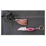 Miniature Skinner Knife With Sheath & Keychain
