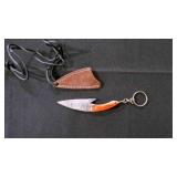 Miniature Fixed-Blade Knife With Sheath & Keychain