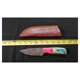 Drop Point Knife With Sheath