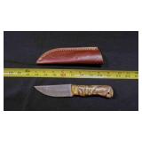 Straight Back Knife With Sheath