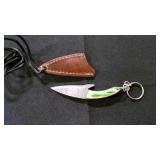 Miniature Fixed-Blade Knife With Sheath & Keychain