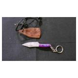 Miniature Modified Knife With Sheath & Keychain