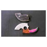 Finger Hole Ulu-Blade Knife With Sheath