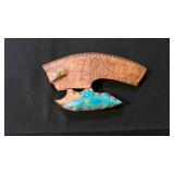 Finger Hole Ulu-Blade Knife With Sheath