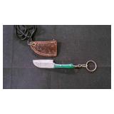 Miniature Cleaver Knife With Sheath & Keychain
