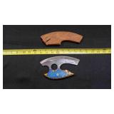 Finger Hole Ulu-Blade Knife With Sheath