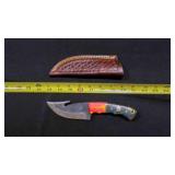 Gut Hook Knife With Sheath