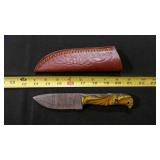 Drop Point Knife With Sheath