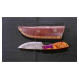 Drop Point Knife With Sheath