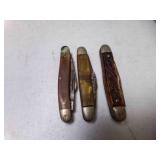3 Vintage Multi Blade Folding Pocket Knives