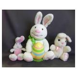 12" Tall Battery Operated Plush Easter Bunny & 2