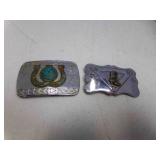 2 Silver Tone South West Belt Buckles