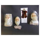3 Sets of Porcelain Woodland Santa Heads & Hands