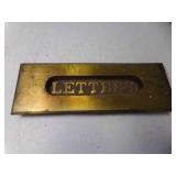 Vintage Cast Brass Letter Slot Embossed LETTERS on