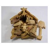 Hand Carved Wooden Nativity Scene (IN PIECES)