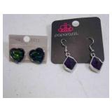 2 Pair Pierced Costume Jewelry Earrings