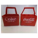 2 Vintage Red Plastic 6 Pack Coke Coca-Cola