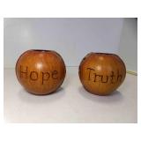 2 Ceramic Spherical Tea Light Candle Holders