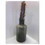 22" Glass Bottle Vase with Some Faux Arrangement