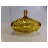 Vintage Hazel Atlas Amber Glass Triangular Candy