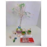 17" Tall Easter Tree - Garland - Wooden Ornaments