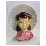 Vintage Royal Copley Asian Girl Wall Pocket