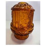 Vintage Indiana Glass Amber Starts & Bars Fairy