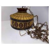 Vintage Hanging Coors Beer Lamp - DIRTY - Warped
