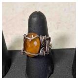 Hand Made Silver Tone Wire Wrapped Tiger