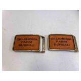 2 Leather Custom Etch "OK Farm Bureau" Belt