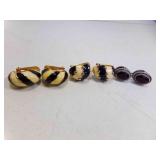 3 Pairs Clip On Earrings