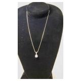 Vintage AVON SH Solitaire Pendant Silver Tone