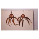 Handmade Indigenous Dream Catcher Pierced Earrings