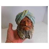 Vintage Collectible Chalkware Man w/Turban Wall