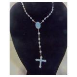 Vintage Plastic Baby Blue Rosary