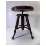 Antique Victorian Piano Stool Barley Twist Legs