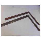 2 Vintage Steel Framing Squares Carpenter