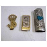 Vintage Navajo Style Silver Tone Lighter Case &